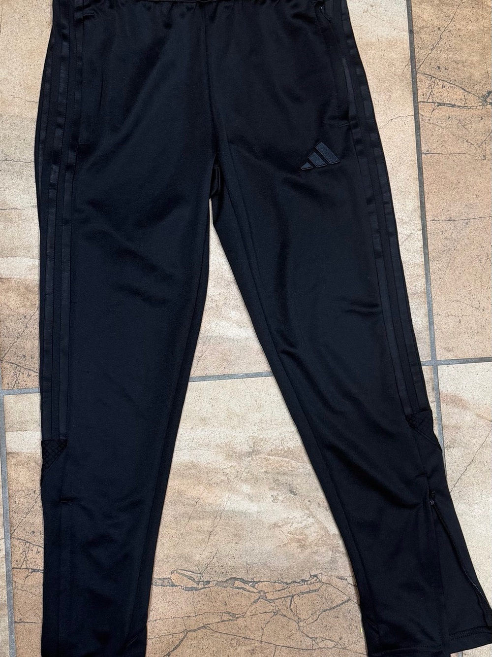adidas Kids Black Jogger Track Pants with Zip Ankles